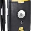 TRAVANDO Portefeuille Homme à Deux Volets avec Blocage RFID et AirTag Anti-Vol - Pince à Cartes Sécurisée pour Usage Quo