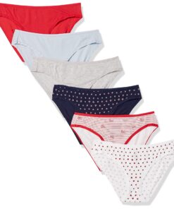 Amazon Essentials Culotte de Bikini en Coton - Couleurs abandonnées - Femmes, Pack de 3, Oeko-Tex Standard 100