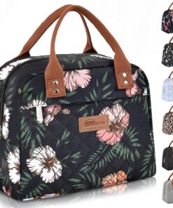 Sac Isotherme HOMESPON Floral pour Femme et Homme - Sac à Déjeuner Portable et Waterproof avec Isolation Aluminium - Éco