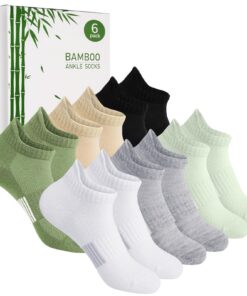 Chaussures de course femmes respirantes en coton 39-42/35-38, chaussettes basses en bambou pour running, 6 paires