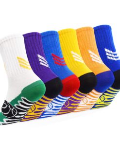 GRPSKCOS Paires de chaussettes de sport en coton Lot de 6 pour enfants 5-14 ans - Fonctionnelles et confortables