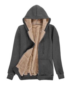 Niwicee Veste Polaire Femme Chaud Doublure Zippée Manches Longues