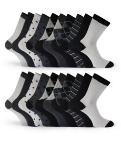 CHAUSSETTES BASIC TREASURE LOT DE 20 Paires pour Homme - COTON RESPIRANT - COLORIS NOIR, BLEU OU GRIS - TAILLES 39-42, 4