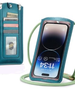 Casecond Petit Sac Sacs à Bandoulière Vert Femmes Universelle pour iPhone 14 13 12 11 Pro Max et Plusieurs MarquesSamsun