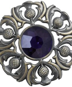 Kilt Mania Élégante broche écossaise à carreaux pour femme - Design chardon de qualité supérieure - Accessoire de robe H