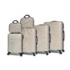 CELIMS Valises de Voyage Diversité de Couleurs ABS Robuste Maniabilité 360 Degrés Champagne Lot 4 Valises 2 Vanity