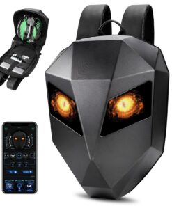 Sac à Dos Moto Etanche MCLWSQ, Grande Capacité pour Homme - Connectivité Bluetooth - Texte/Image/Animation GIF