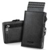 YESIIW Portefeuille Homme Noir avec RFID & Monnaie pour Hommesaday Trip, Portefeuille avec 10+ Billet & Fenêtre ID, Idea