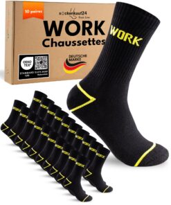 Chaussettes de Travail Chosen by sockenkauf24 pour Homme - Lot de 10 Paires | Confort et Durabilité en Workplace