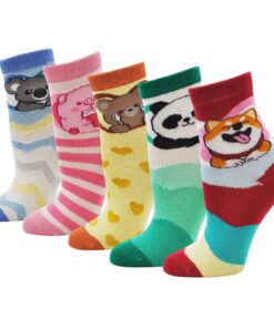 Chaussettes Filles Enfant Coton Fantaisie Animaux, 5 Paires - PUTUO