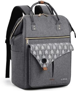 Lekesky grand sac à dos pour femme et ordinateur portable 17,3", étanche, pour l'université et les voyages - Gris, 17.3