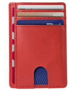 AMEHA Portefeuille Homme en Cuir Véritable Sécurisé RFID, Confortable & Ultra Stable - Orange