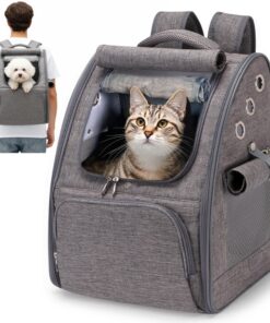 ALLSOPETS Sac à Dos Pliable et Respirant pour Chien et Chat (Gris Graphite) ALLSOPETS Sac à Dos Chat Idéal pour Voyage