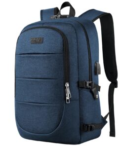 Sac à dos portable AMBOR bleu pour voyage et études avec USB Charging Port