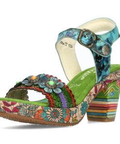 LAURA VITA Sandales Mode Femme NELLAO-17ampusín pour femmes, design, confort, talon plat, été, pied nu, style urbain, pi