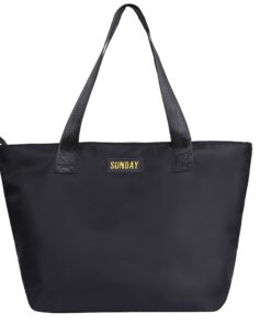 Cabas Femme Nylon PU Stitching Prévient l'Éclaboussure Grande Capacité Sac à Main pour Femmes Travail et Voyage