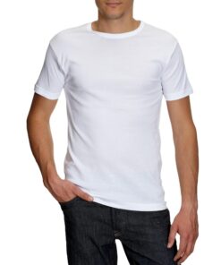 Athena Lot de 2 T-shirts Homme Col Rond - 100% Coton Bio - Label OEKO-TEX® standard 100 - Maillots de Corps Hypoallergén