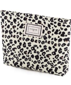 Leildedun Trousse de Maquillage Léopard,Multifonctionnelle,Trousse de Toilette Portable Voyage pour Femme