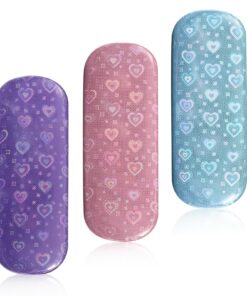 Beipegin 3 Pièces Etui Lunettes Rigide, Étuis à Lunettes Femme Enfants, Protection Myopie Lunettes Soleil