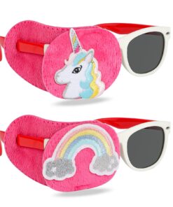 Cache-œil HIFOT enfant 2 pièces, licorne, amblyopie, orthoptiste, adultes et enfants, couvre-lunettes, fille
