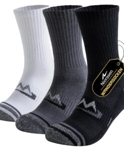 Chaussettes Randonnée Niorasen Homme - 3 Paires Sport Respirantes Rembourrées en Coton Anti Ampoule Trekking Tennis Runn