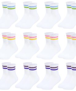 Chaussettes de tennis Moitiy Lot 12 paires coton fille garçon