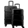 Pierre Cardin Set DE 2 VALISES RIGIDES Intense Tailles S,M Black Voyageurs Internationaux Design Élégant