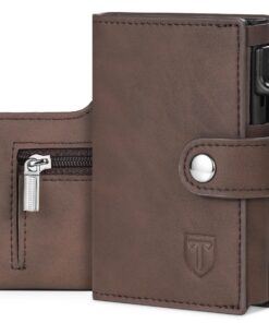 Tomylv Portefeuille Homme Anti-Éclatement Pop Up Cuir Porte-Carte, Porte-Carte Bancaire - 8 Cartes, Couche de Billets, F