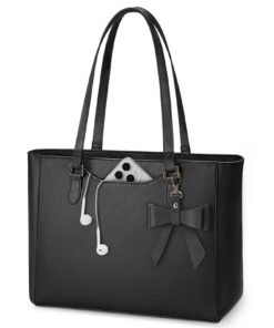 Sac a Main KTMOUW Femme Imperméable Grande Capacité Porté Épaule Noir pour Cours et Voyage