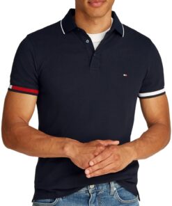 Tommy Hilfiger Polo Chemise Court Homme Taille Fine Vente En Ligne