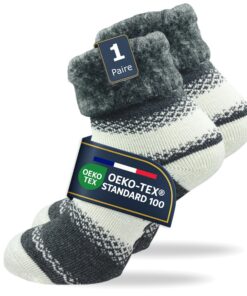 Chaussettes antidérapantes GAWILO Femme - Douces et chaudes - Idéales pour la maison OEKO-TEX STANDARD 100