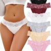 Titre SEO optimisé : "All of She Lot de 6 sous-vêtements dentelés coton femme sexy hipster respirant multipack S-XL"