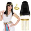 Hifot Costumes Égyptiens Accessoires 3 Pièces Cleopatre Femme Deguisement Halloween Carnaval