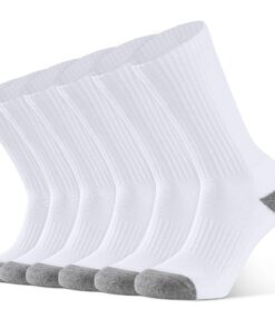 CLOSEMATE Chaussettes de Sport Homme 39-42 en Coton Respirantes Renforcées | Confortables pour Running et Randonnée | Bl