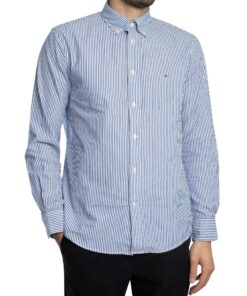 Tommy Hilfiger Homme Chemise 100% Coton - Chemise L/S Classique En Solde | Manches Longues - Vêtements Homme