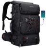 WITZMAN Sac à Dos Voyage Homme Nylon Multifonction USB Compagnies Aériennes B682 Noir