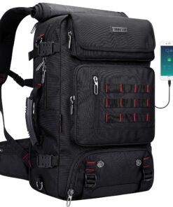 WITZMAN Sac à Dos Voyage Homme Nylon Multifonction USB Compagnies Aériennes B682 Noir