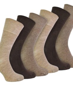 IOMI Chaussettes Homme Diabétiques sans Élasticité pour Pieds Gonflés - Bambou, Non Compressantes, 6 Paires
