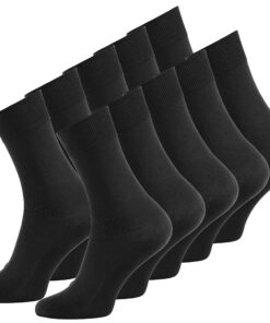 Vincent Creation Noir Uni, 10 Paires Chaussettes Originales pour Hommes Professionnel