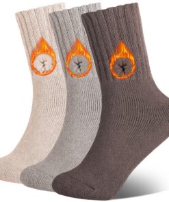 Chaussettes Chaudes Aullwyr Femme Hiver EU 35-42 - Chaussettes Thermiques Grande Taille pour Randonnée et Travail
