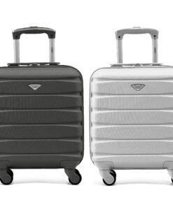 Case de voyage Flight Knight Lot de 2, robuste en ABS, 4 roues, valises légères pour Voyageurs, valises approuvées pour