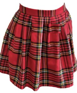 Jupe Écossaise Look Now Mini Taille Haute Tartan Rouge 40