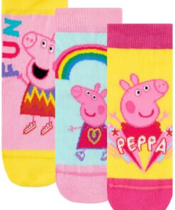 Chaussettes Peppa Pig_pack de 3_fille_mode enfant_scène d'école_fonction de confort et de confort_fenêtre 40cm_xiaohuach