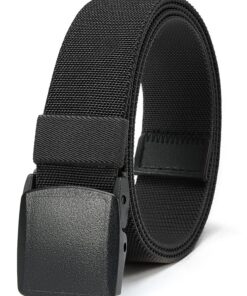 Chaoren Ceinture Tactique Militaire Élastique Homme Noir 38mm Homologuée pour les Aéroports Sans Métal