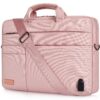 DOMISO Grande Sacochepour Ordinateur Portable Rose 17 Pouces avec Port USB Externe 17-17.3" Notebook/Dell/Lenovo/HP/ASUS