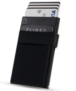 ZLIDER Étui pour cartes pour homme avec compartiment à monnaie | Porte-cartes fin | Porte-cartes avec portefeuille RFID