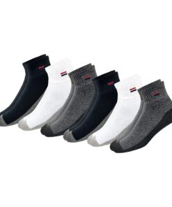 Chaussettes Homme NavySport Sport Coton Coussin Quart Long Lot de 6 Paires Chaussettes Courtes Unisexe - Polyester 100%,