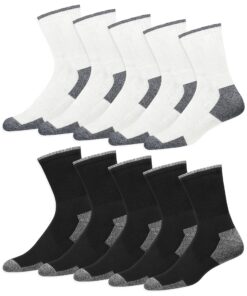 SOXCO 10 Paires de Chaussettes de Sport en Coton pour Homme - Chaussures de Travail Élégantes et Confortables - Football
