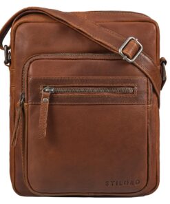 STILORD Ringo' Sac à bandoulière en cuir pour hommes : vintage, rétro, petit Saccoche