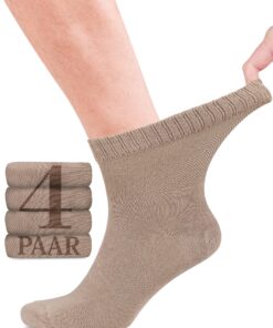 Fiera Besa - Paires de chaussettes diabétiques en bambou avec lycra pour homme - Hauteur cheville - Sans couture à la ba